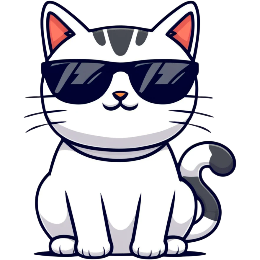 ridiculous cat with sunglasses emoji