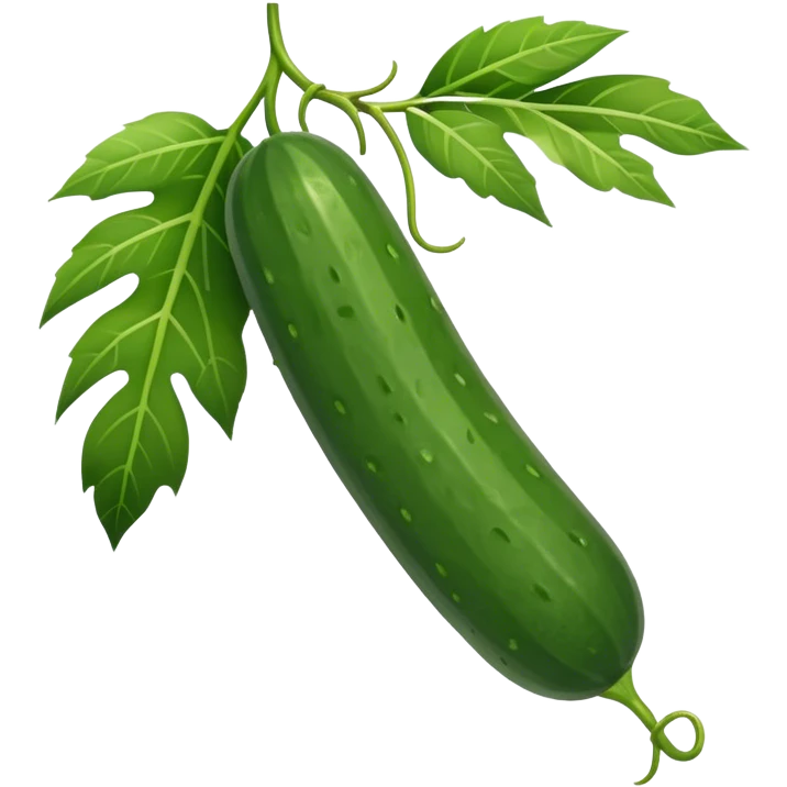 cucumber hangs on a palm branch emoji