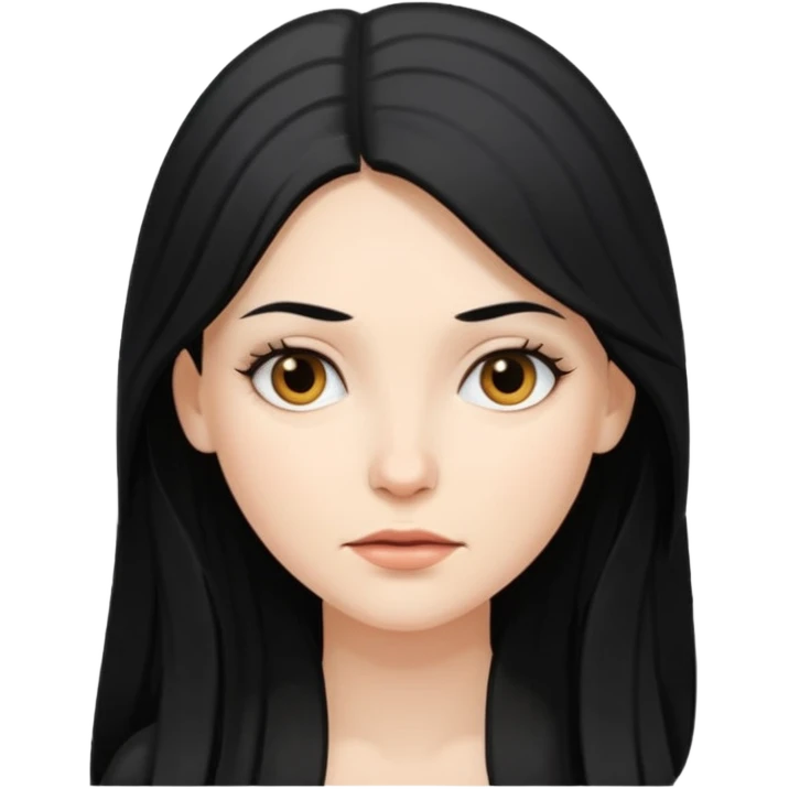 Mujer blanca pelo largo negro coceethe emoji