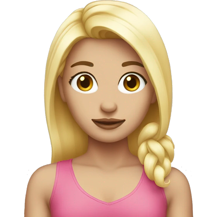 Pink heart blond hair emoji