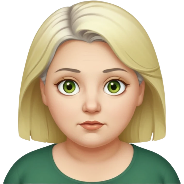 Overweight, blonde and grey haired female with golden green Hazel eyes having a bad week rolling eyes emoji