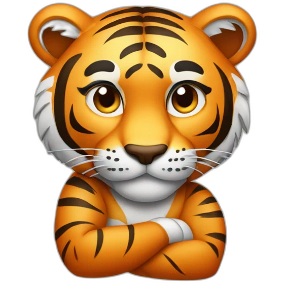 Tiger with his arms crossed emoji