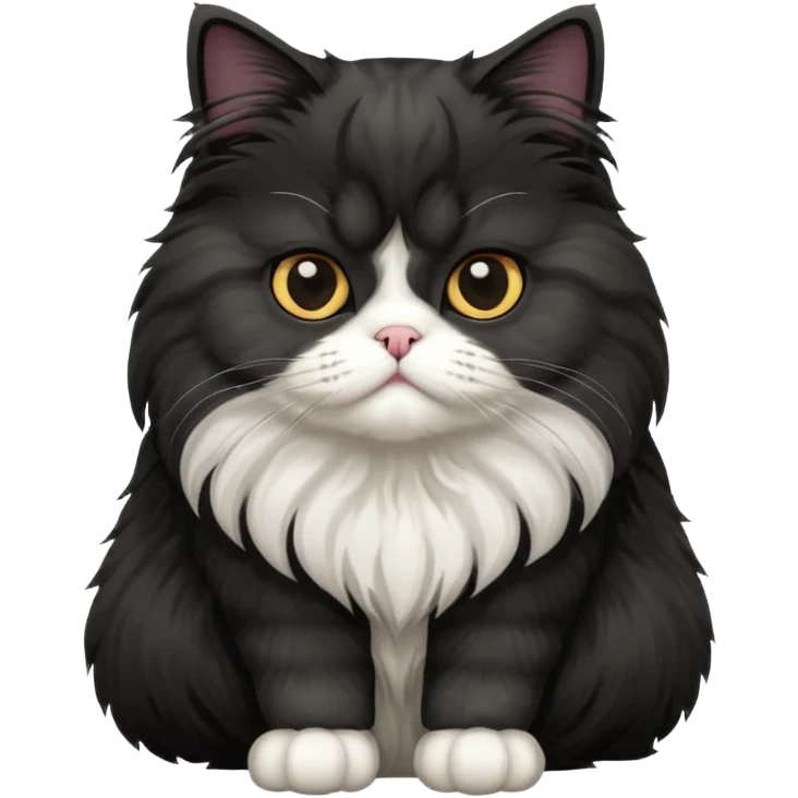 Black and white Persian cat emoji