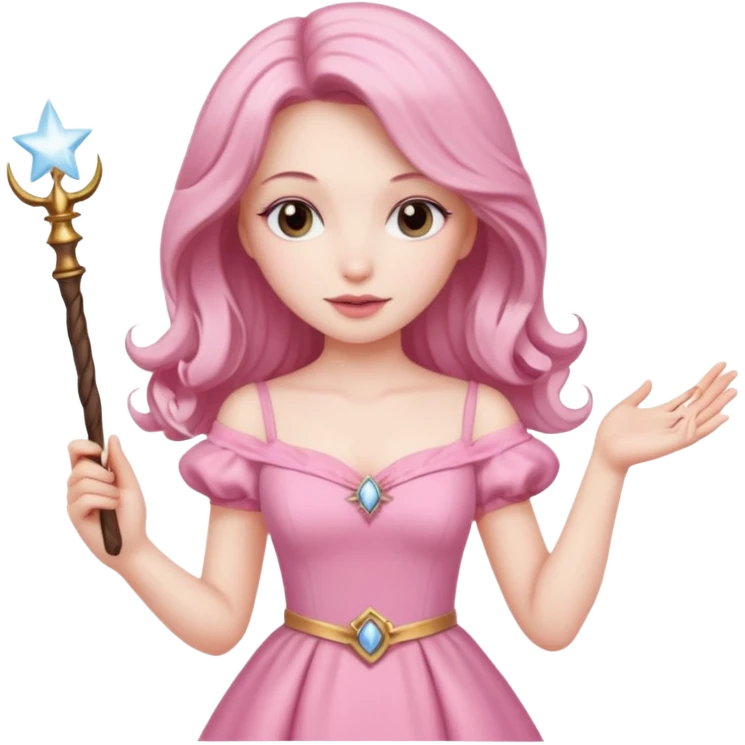 beautiful-haired in pink woman with a wand emoji
