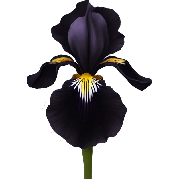 Black Iris flower dark black emoji