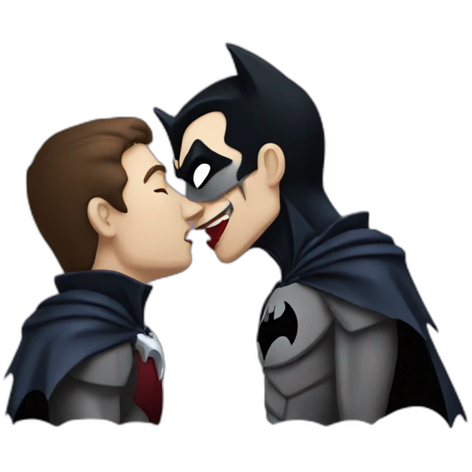 Male vampire kissing batman emoji