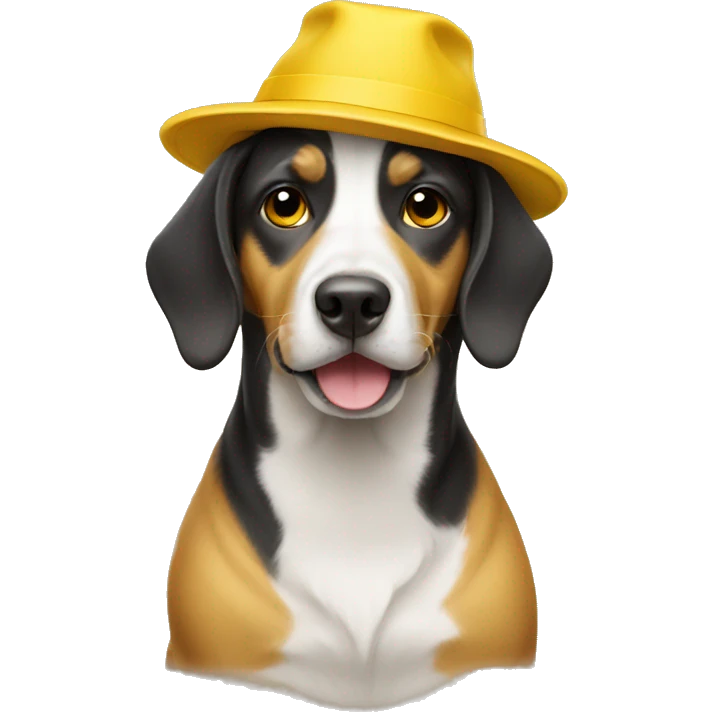 dog wearing yellow hat emoji