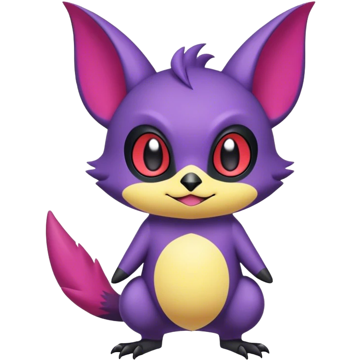 Cool cute edgy kawaii Quilava-Noibat-animal-creature-hybrid full body emoji