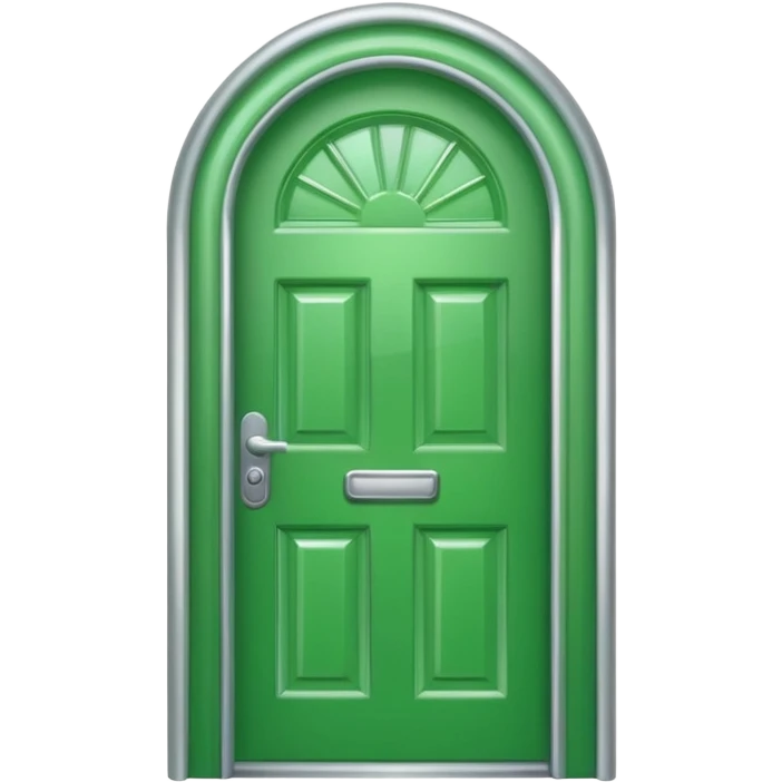 A green door emoji in the style of Apple emoji with a handle. emoji