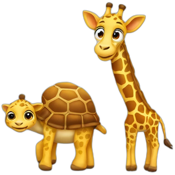 Girafe sur tortue emoji