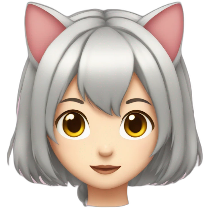 Anime girl with kitty ears emoji