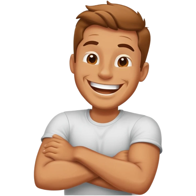 Guy laughing with arms crossed  emoji