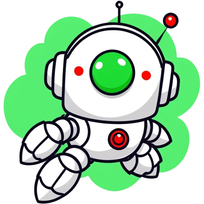 Robot in a cloud with streaming data emoji