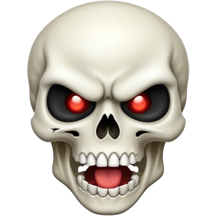 Really angry skull, mouth open emoji