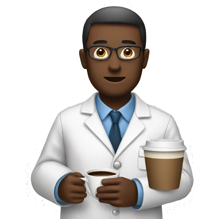 Pharmacist with cup of coffee emoji