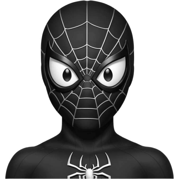 Spiderman face black costume emoji