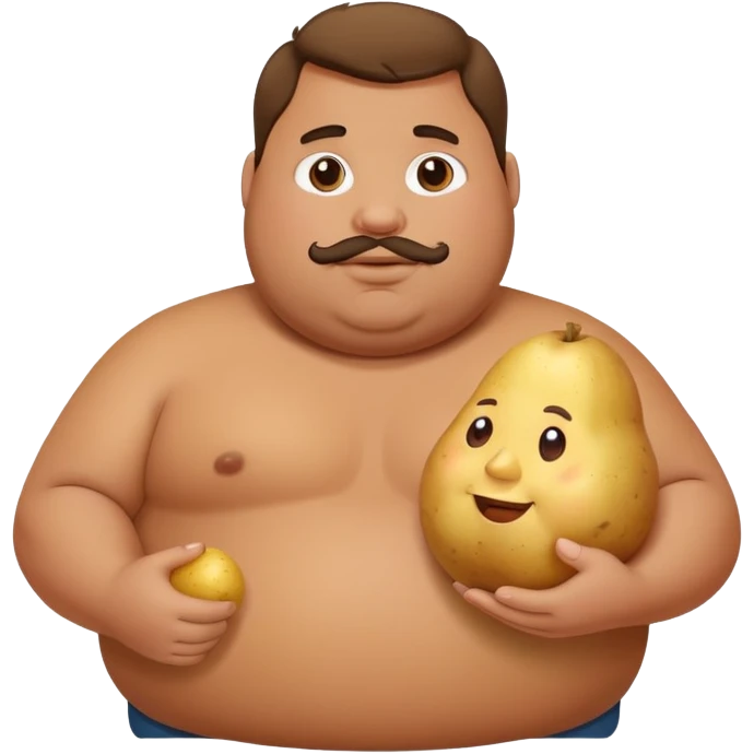fat guy holding a potato emoji