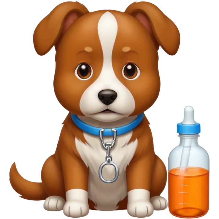 Dog with advil bottle emoji