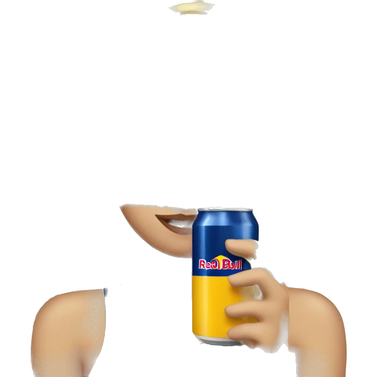 Blonde woman drinking Red Bull  emoji