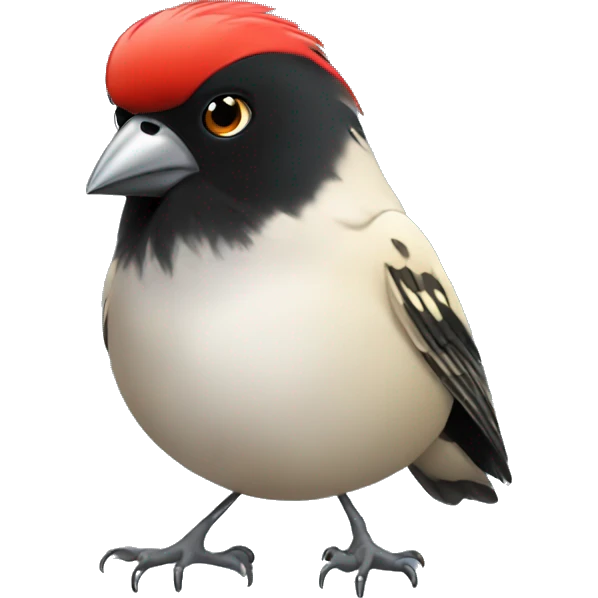 A finch with the head of Elvis  emoji