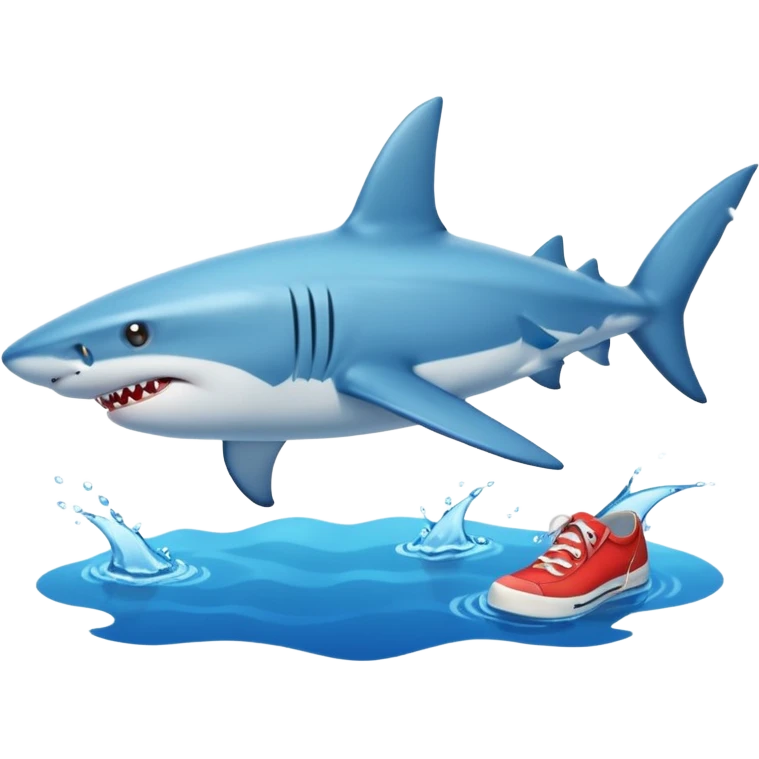 Put the shoes on the fins of the shark emoji