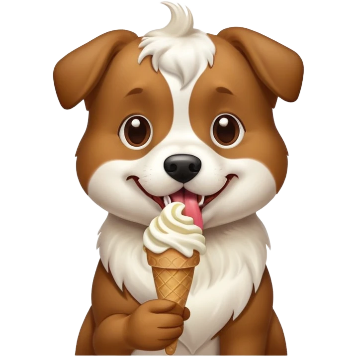 Dog eating ice cream  emoji