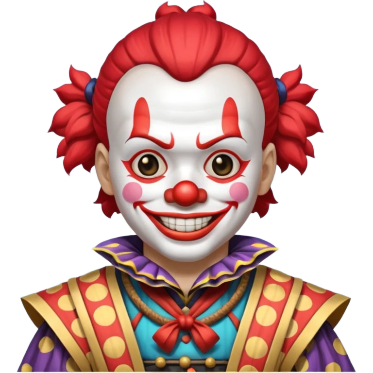 clown, wearing japanese samurai custome emoji