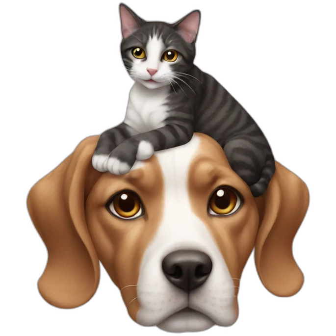 Cat on a dog emoji