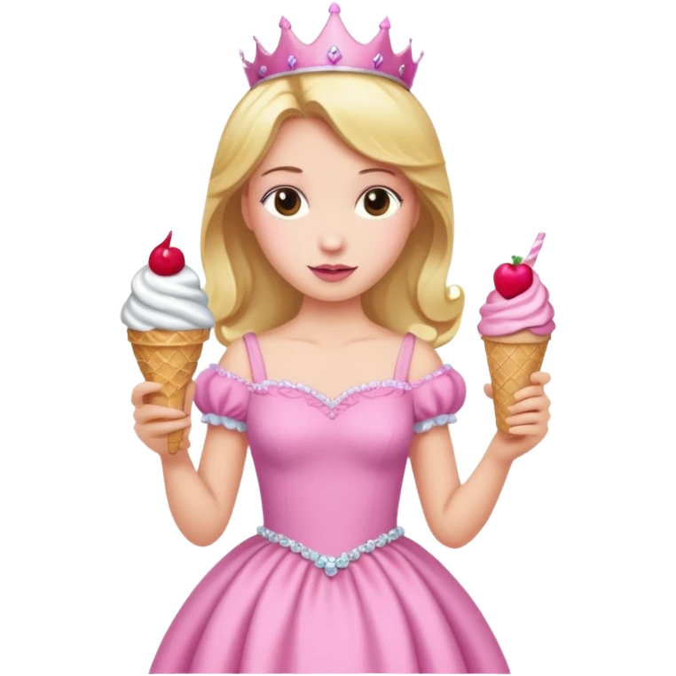 Princess with ice cream emoji