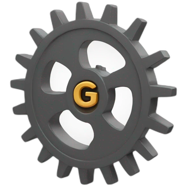 Spinning gears with the letters "G3D" emoji