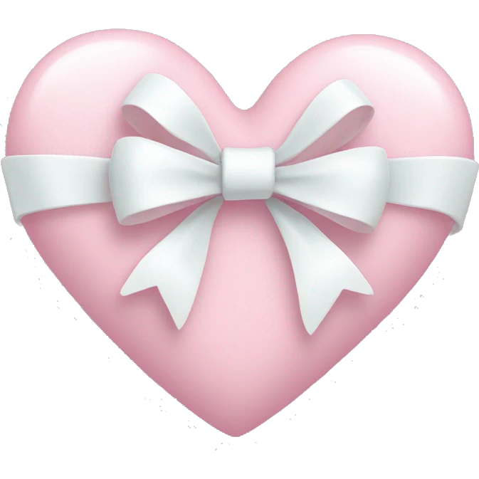 Pastel pink heart with white bow emoji