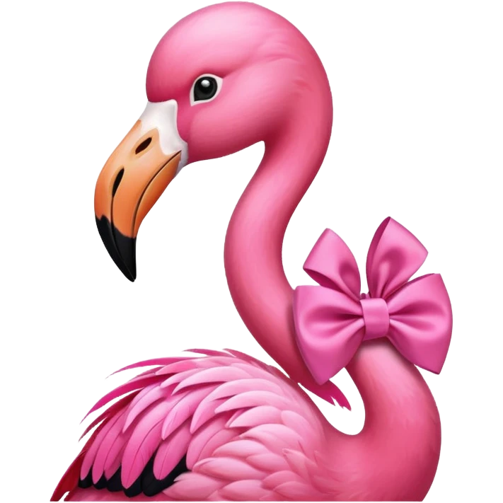 Flamingo wearing a pink bow tie  emoji