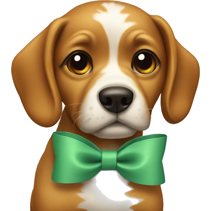 Dog with a bow on it emoji