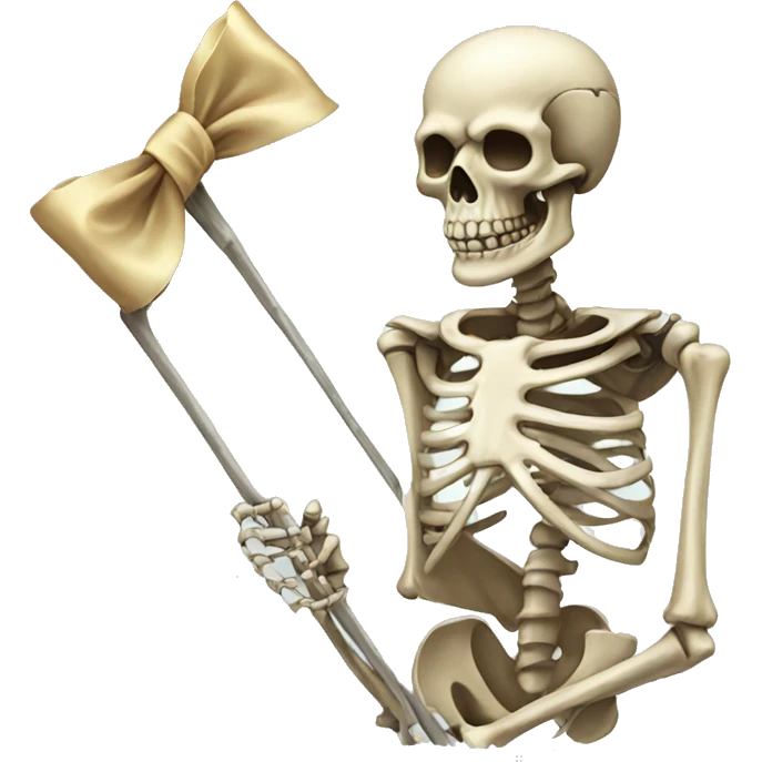skeleton with bow emoji
