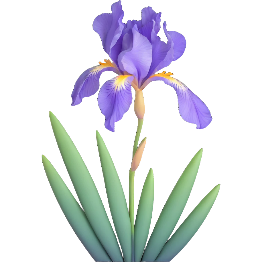 Traditional Japanese iris (hanashobu) depicted in sumi-e ink painting style, with graceful brush strokes, subtle gradient colors, and minimalist zen aesthetic emoji