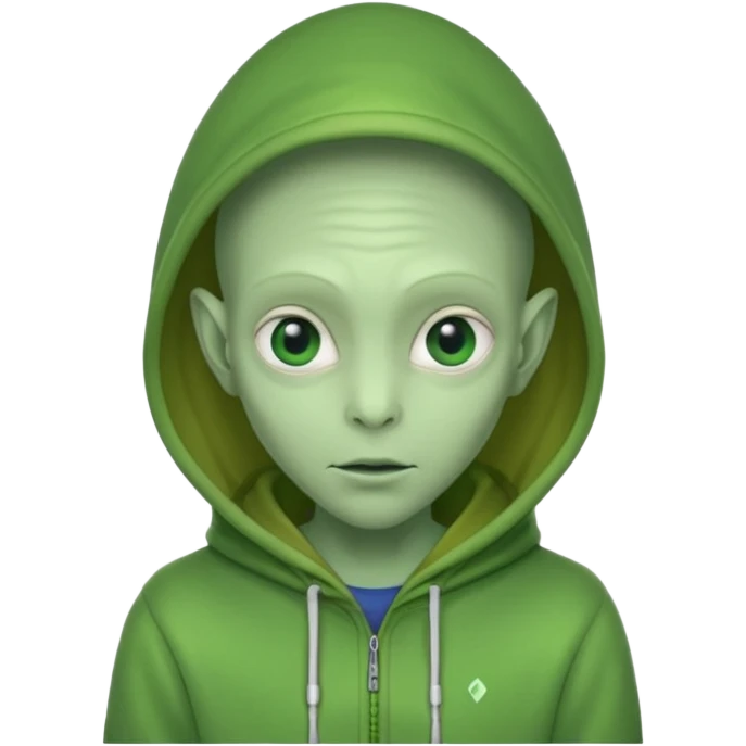 Aliens Green, hoodie, thin ears emoji
