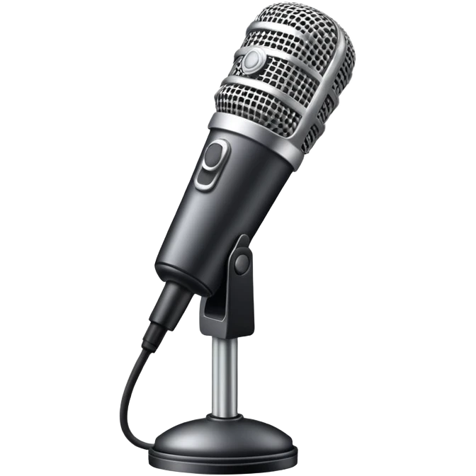 generate realistic detailed microphone in 3d style emoji