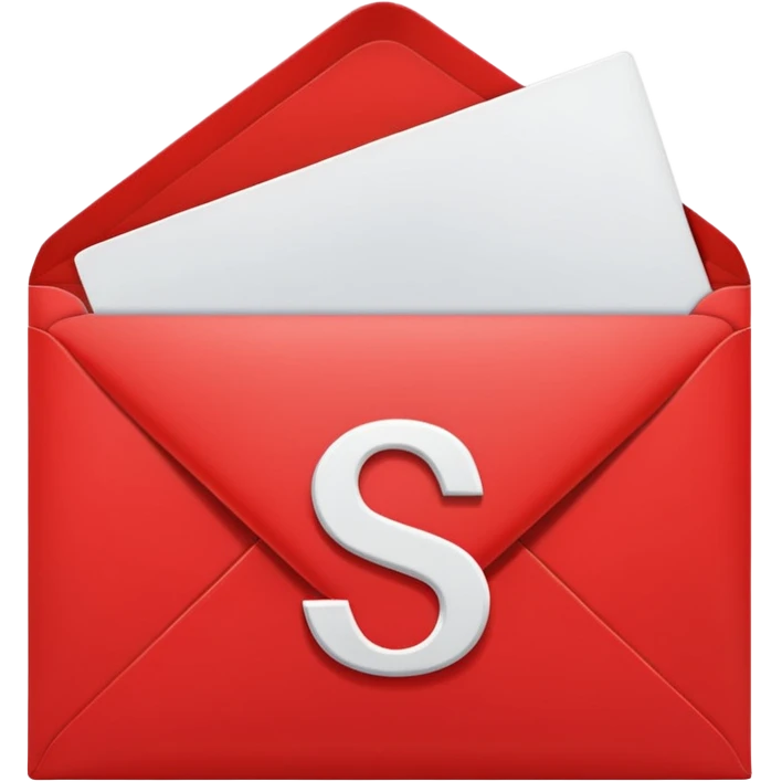 red envelope letter with white "S" logo emoji