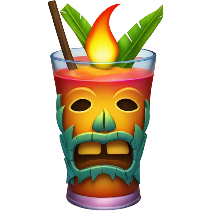 Tiki drink on fire emoji