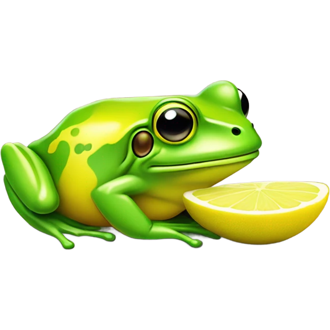 Frog and limón emoji