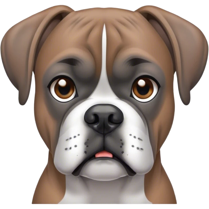 Grey boxer dog emoji