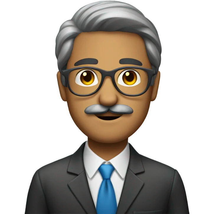 man latin mustache grey glasses suit emoji