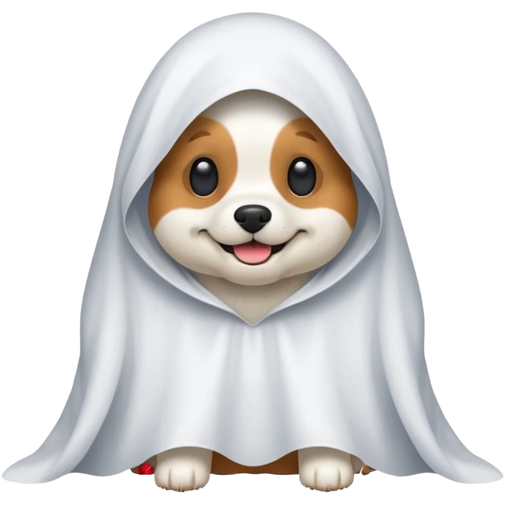 Dog with ghost costume  emoji