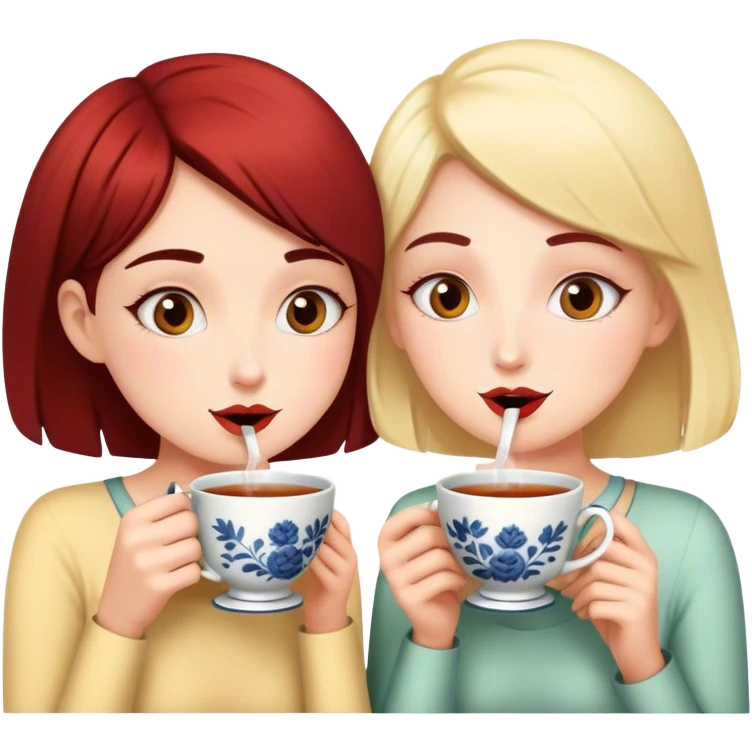 girl friends drinking tea and gossiping emoji