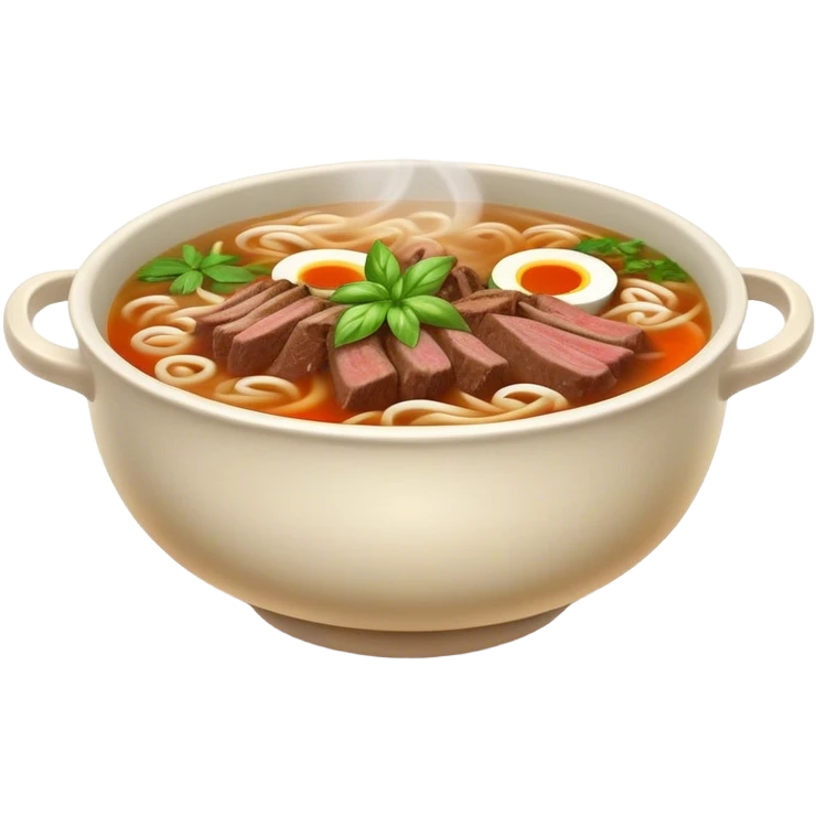 Cinematic Realistic Pho Dish Emoji, depicted as a steaming bowl of aromatic beef noodle soup with herbs rendered with lifelike textures and vibrant, warm lighting. emoji