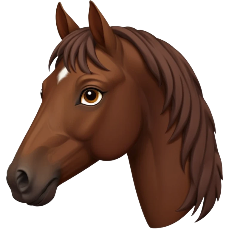 Chocolate-colored Arabian horse only muzzle and neck emoji