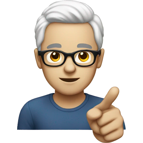 pointing myself, white skin, glasses emoji
