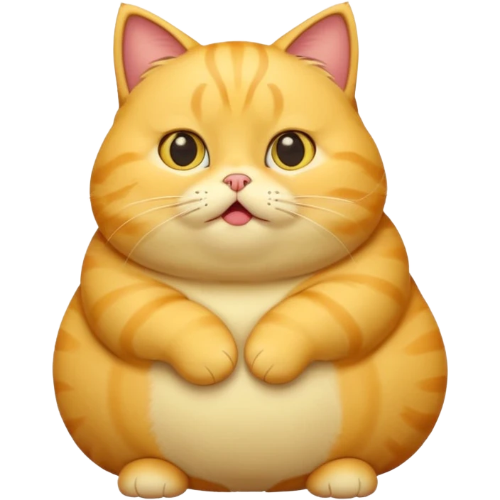 cute yellow fat cat confused whole body emoji