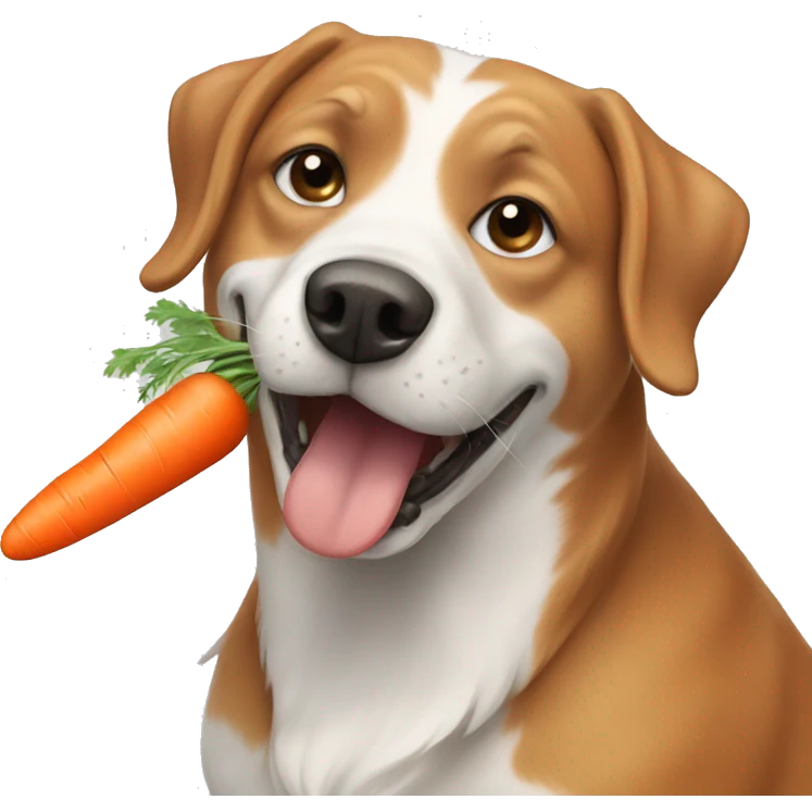 Dog eating carrot emoji
