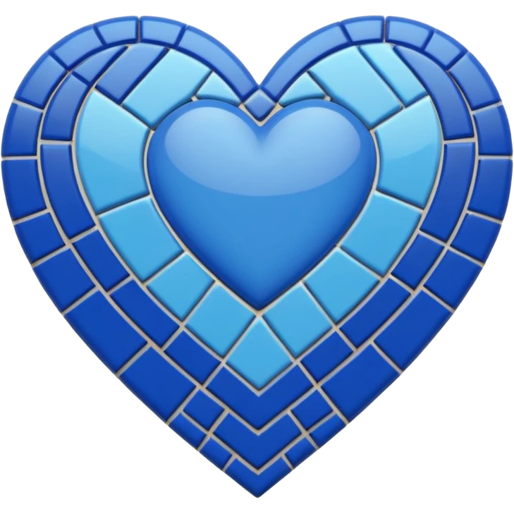 blue heart with a mosaic pattern emoji